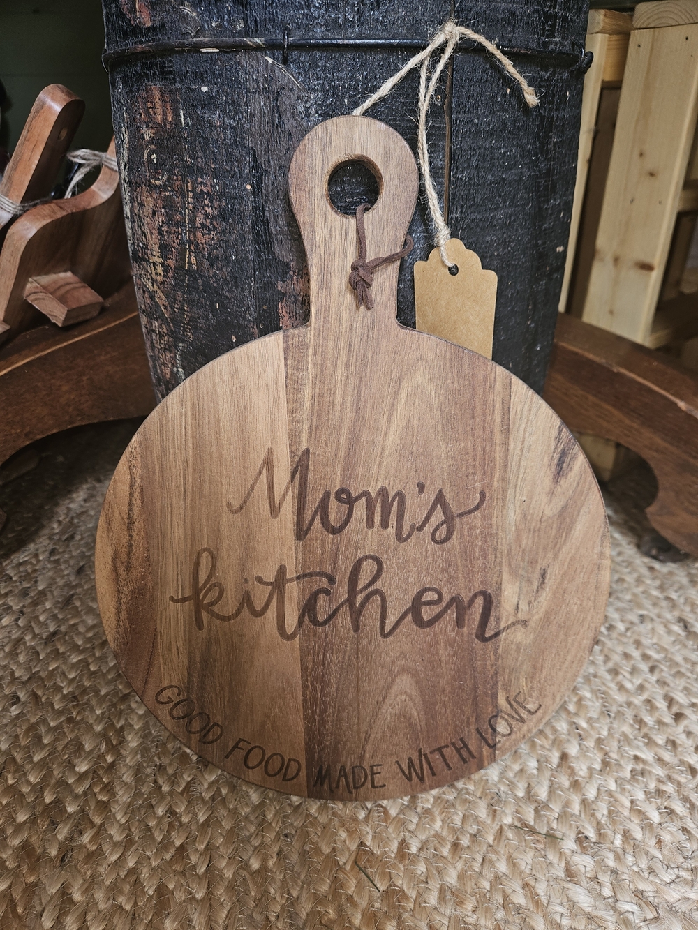 Primitives by Kathy Brown 'Mom's Kitchen' Round Paddle Serving Board